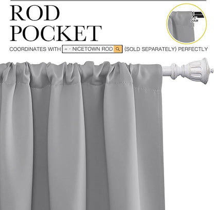 NICETOWN Silver Grey Window Curtains - Image 3