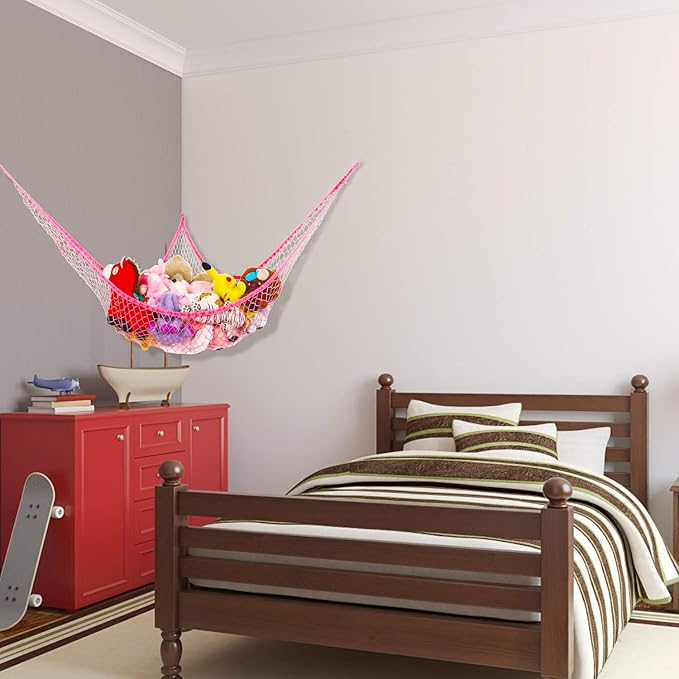 Toy Hammock, Stuffed Animals Hammock, Jumbo Toy Storage Net 83" Wall Sling - Image 7