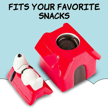 Silver Buffalo Peanuts Sculpted Ceramic Cookie Jar Featuring Snoopy and - Image 3