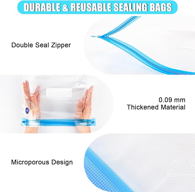 AMOLEN Filament Storage Bags Vacuum Kit, Cleaning Drying Sealed 16 Bags - Image 2