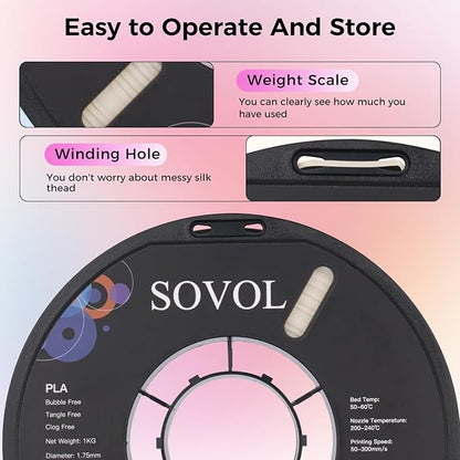 Sovol 3D Printer Photosensitive Filament Single Color Light Change PLA 1kg - Image 7