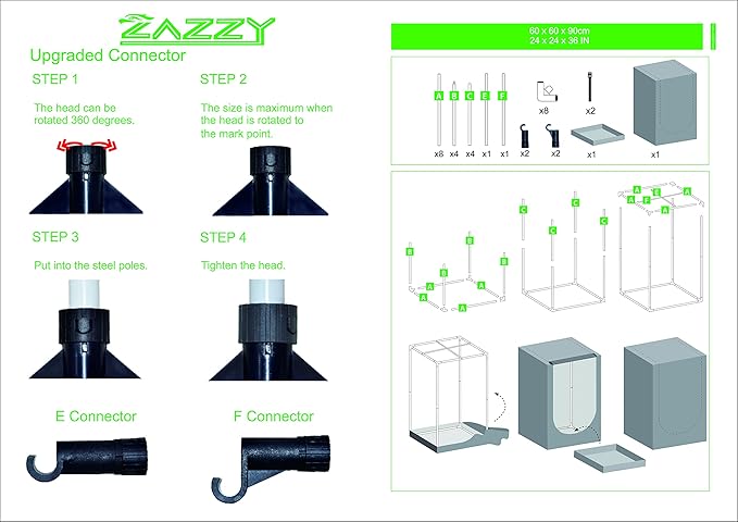zazzy Grow Tent, Removable Floor Tray and Tool Bag - Image 9