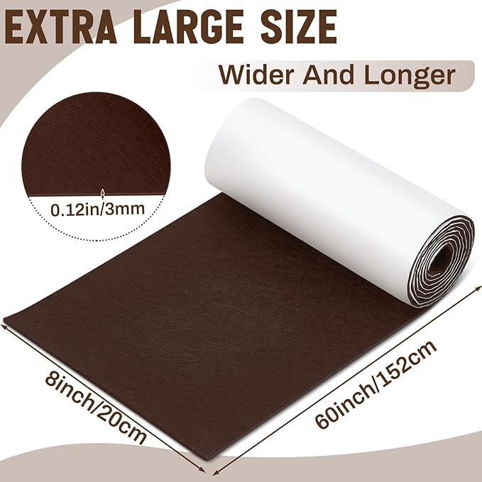 Large Felt Furniture Pads 8 x 60 Inch Non Slip Self Adhesive Heavy Duty - Image 2