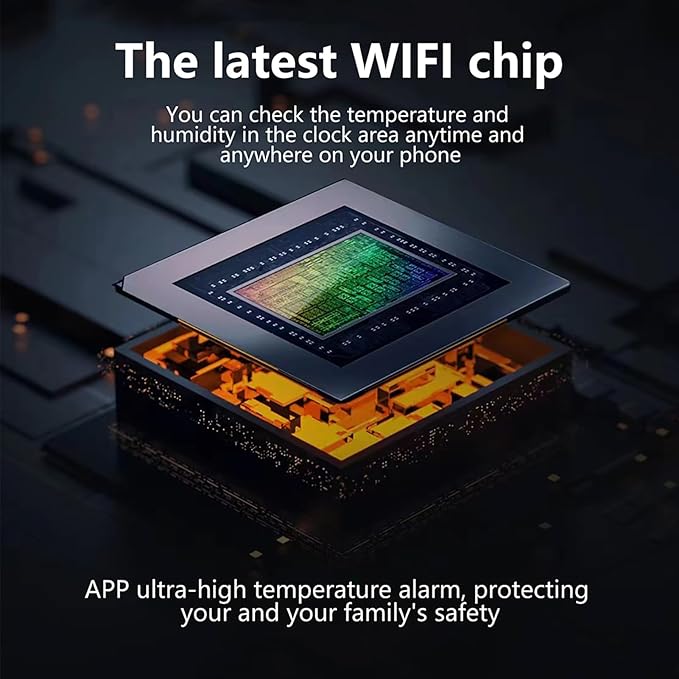 for Tuya WiFi Temperature Humidity Clock, Large LED Display - Image 5
