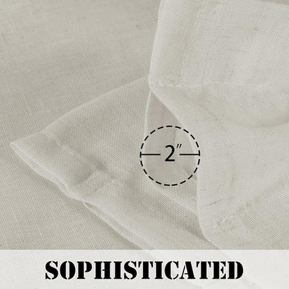 H.VERSAILTEX Linen Curtains Elegant Natural Linen Semi Sheer Curtains Energy - Image 5