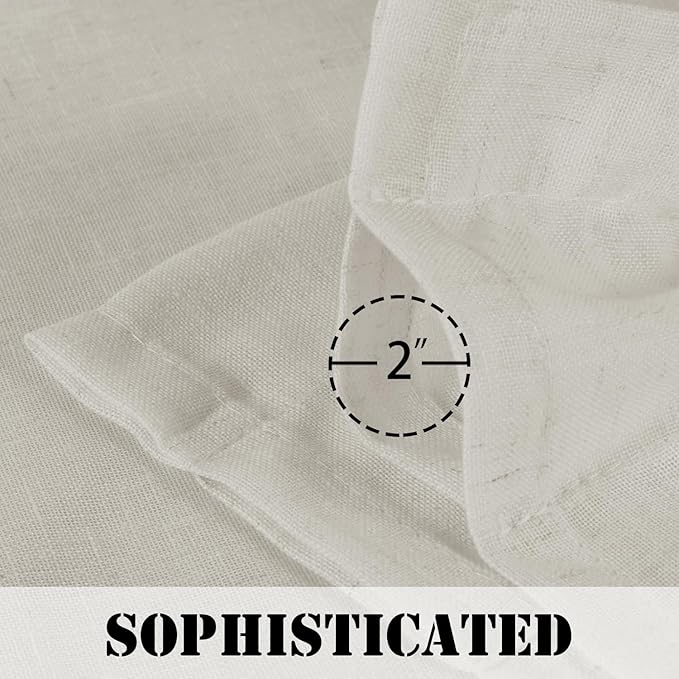 H.VERSAILTEX Linen Curtains Elegant Natural Linen Semi Sheer Curtains Energy - Image 5