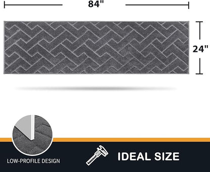PURRUGS Dirt Trapping Door Mat 24" x 84", Non-Slip Machine Washable Entry Rug - Image 2