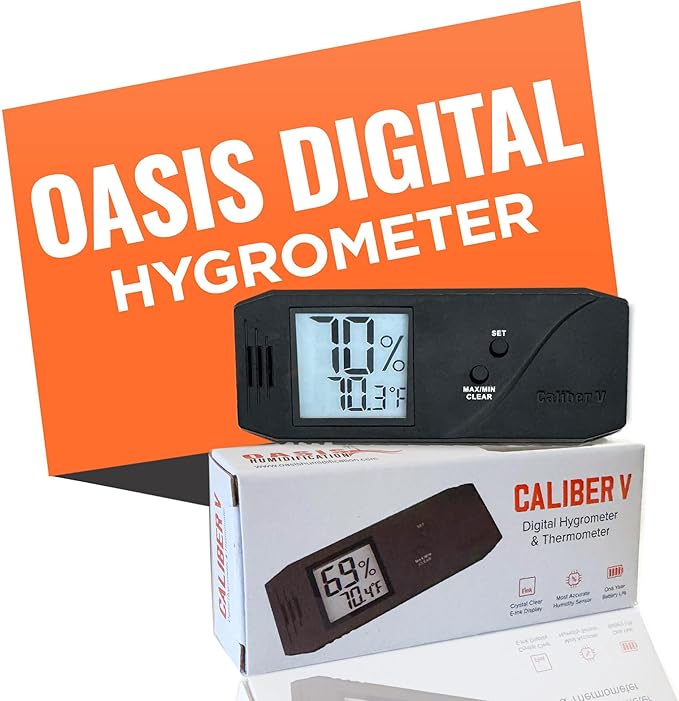 Oasis Caliber V Digital Hygrometer and Thermometer by CigarOasis