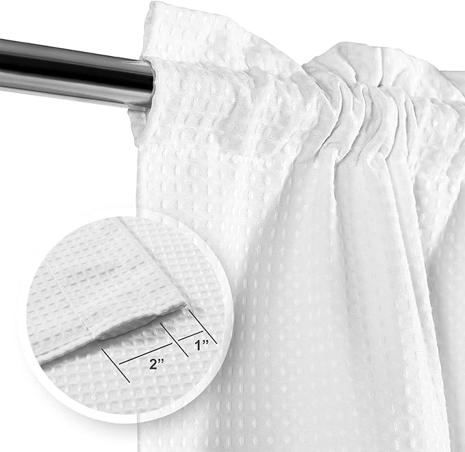 Barossa Design Waffle Weave Half Window Tier Curtains: Small Bathroom Window - Image 3