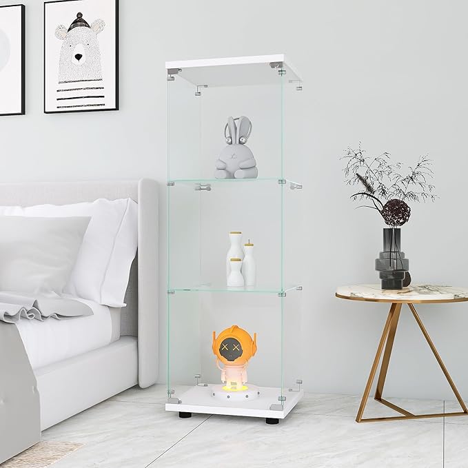 Yoluckea 3 Shelves Glass Display Cabinet - Image 5