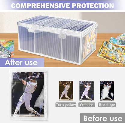 Trading Card Storage Box with 2 Dividers, Toploads Storage Box Plastic Baseball - Image 3