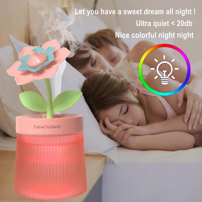 Bedroom Mini Humidifier Cute, Auto Shut Off 260ml - Image 5
