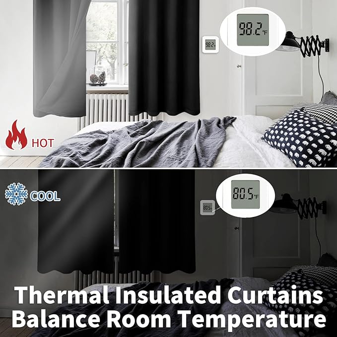 BGment 100% Blackout Curtains 108 Inch Long 2 Panles Set, Thermal Insulated - Image 4