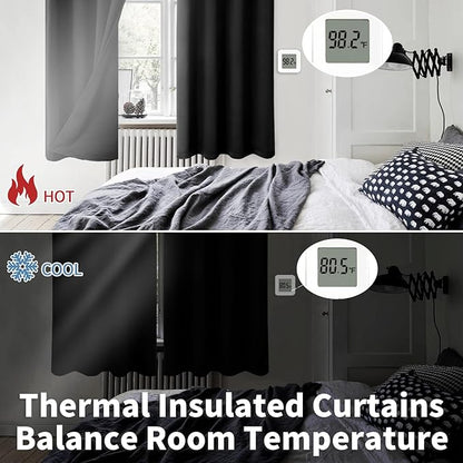 BGment 100% Blackout Curtains 108 Inch Long 2 Panles Set, Thermal Insulated - Image 4