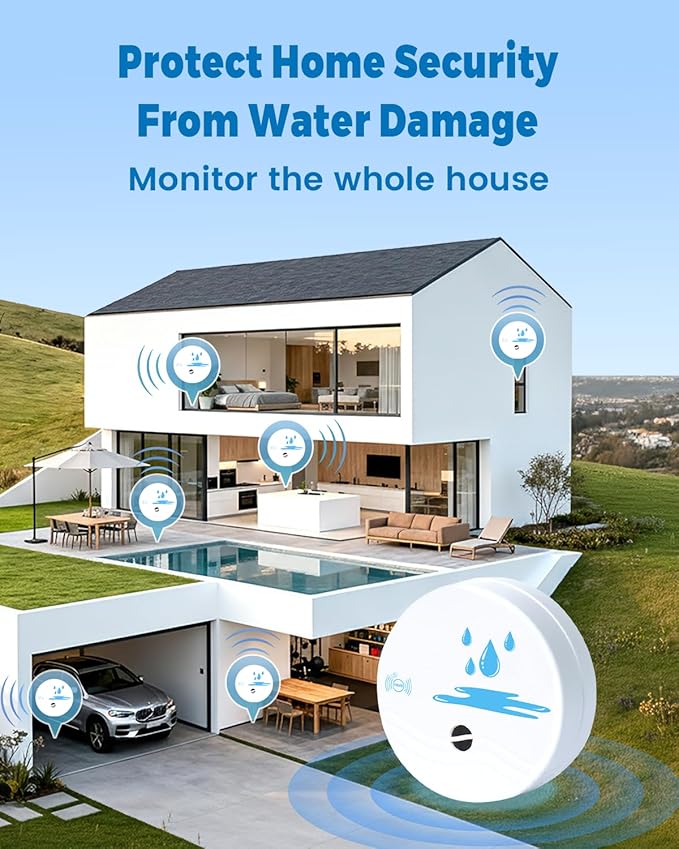 12 Pack Water Leak Detectors for Home, 100dB Waterproof Water Sensor Alarm Leak - Image 7