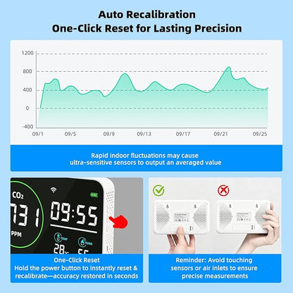 WiFi CO2 Detector, 9 Inch CO2 Monitor - Image 7