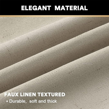 PrinceDeco Linen 100% Blackout Curtains - Image 4