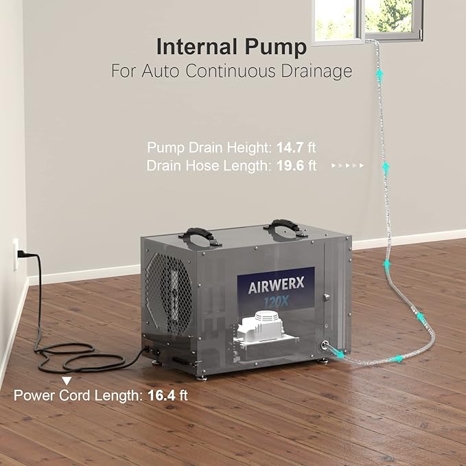 BASEAIRE 235 Pints Crawl Space Commercial Dehumidifier - Image 3