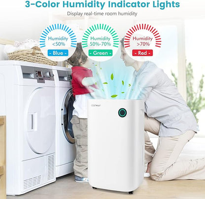 COSTWAY 73 Pint Dehumidifier for Basement, 4500 Sq. Ft Home Dehumidifier - Image 3