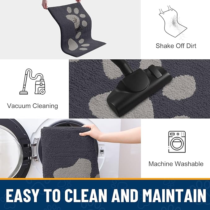 Smiry Dog Door Mat for Muddy Paws, Absorbs Moisture and Dirt, Low-Profile - Image 7