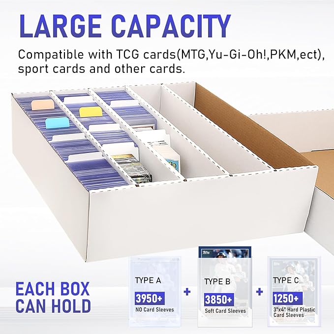 Sports Card Box 5 Row 3200 Count, Cardboard Card Storage Box - Image 2