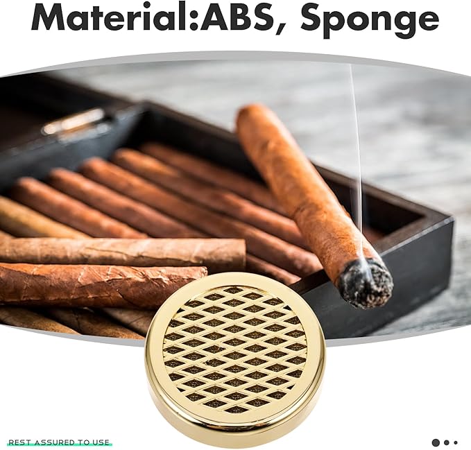 3Pcs Golden Round Humidifier for Humidor, Abs Sponge Humidification Accessory - Image 5