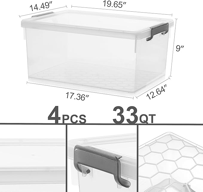 Citylife 33 Qt. Plastic Storage Bins - Image 6