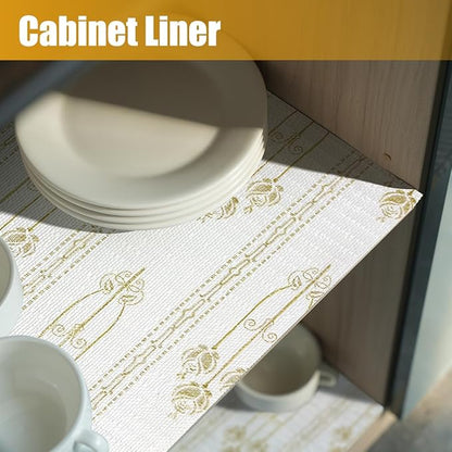 Drawer and Shelf Liner for Kitchen Cabinets Non-Adhesive Drawer Liners Floral - Image 6