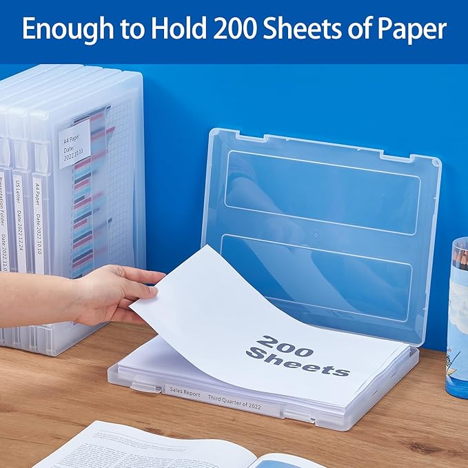 4 Pack A4 Paper Storage Box, 8.5 x 11 Project Case - Image 5