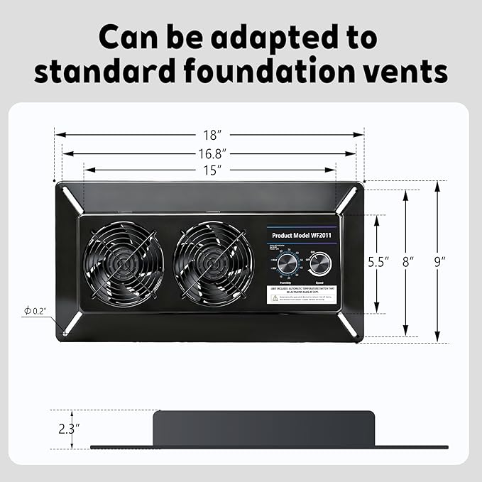 220 CFM Crawlspace Vent Fan, - Image 5