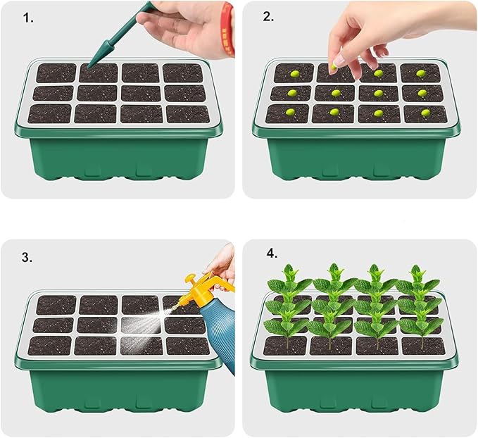 NBPLUS Seed Starter Tray with Grow Light, 5 Pack 60 Cells Seed Starter kit with - Image 7