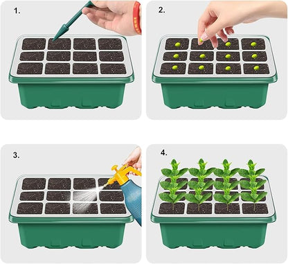 NBPLUS Seed Starter Tray with Grow Light, 5 Pack 60 Cells Seed Starter kit with - Image 7