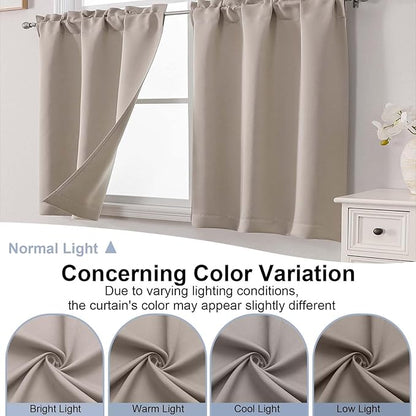 Chyhomenyc Stone Short Blackout Curtains 30 Inch Length, Small Kitchen Curtain - Image 8
