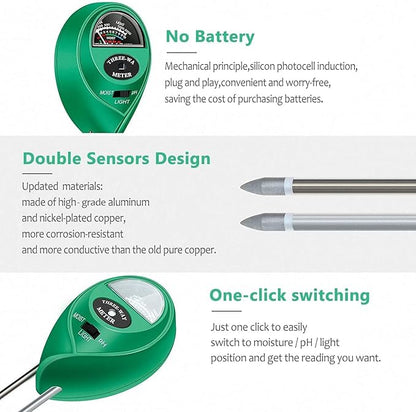 apine Soil Moisture Meter, 3 in 1 Soil pH Tester, Soil Tester - Image 4