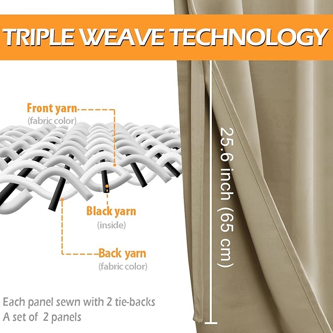 Hiasan RV Blackout Curtains for Bedroom, 52 x 30 Inches Long - Image 4