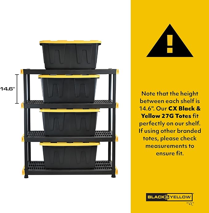 CX Black & Yellow 27-Gallon Heavy Duty Storage Bins - Image 7