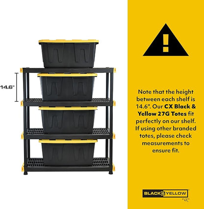 CX Black & Yellow 27-Gallon Heavy Duty Storage Bins - Image 7