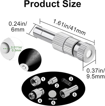 Mornajina 30 Pcs Brass Misting Nozzles Mister Replacement Nozzles - Image 2