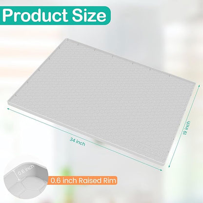 Waterproof Under Sink Mat 34" x 19", Silicone Cabinet Liner, Rubber Protector - Image 2