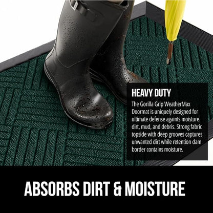 GORILLA GRIP 100% Waterproof All-Season WeatherMax Doormat US Designed Natural - Image 4