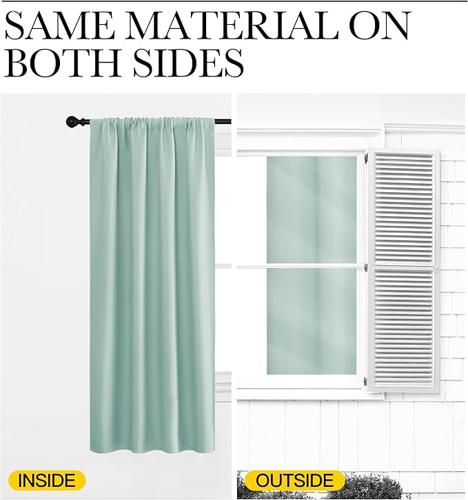 NICETOWN Living Room Curtains, Aqua Blue, 1 Pair, 70 x 84-inch, Home - Image 5