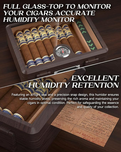 Cigar Humidor, Glass top Cigar Case - Image 4