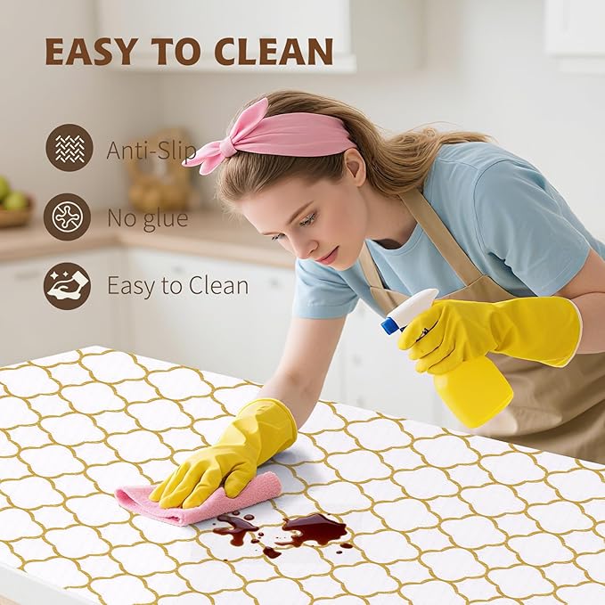 Shelf Liners for Kitchen Cabinets 12in x 30FT Non Adhesive Drawer Liner Gold - Image 5