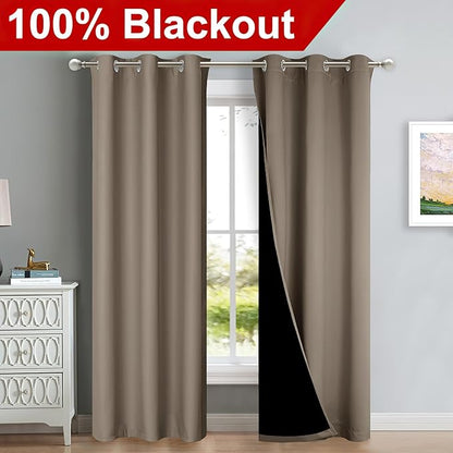 NICETOWN Blackout Curtains 80 inches Long, Full Light Blocking Drapes - Image 2