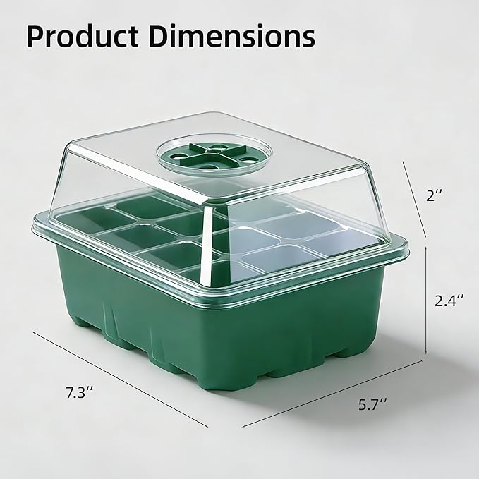 Seed Starter Kit 10-Pack with Humidity Dome, 120 Cells Propagation Trays & Base - Image 2