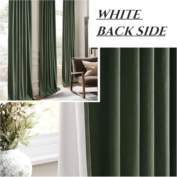 Loden Spring Living Room Curtains Linen 90 Inches Long Pinch Pleated Traverse - Image 6