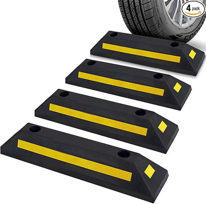 Pyle Curb Garage Vehicle Floor Safety Heavy Duty Rubber Parking Lot Driveway by PyleUSA