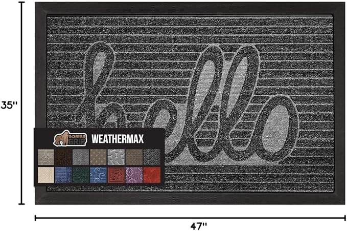 GORILLA GRIP 100% Waterproof All-Season WeatherMax Doormat, US Designed Natural - Image 2