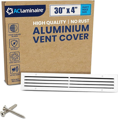 30x4 Inch Air Return Vent Cover Decorative – Premium Aluminum AC Vent Cover by LAMINAIRE