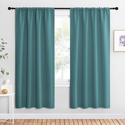 NICETOWN Blackout Curtains for Living Curtains, Sea Teal, 2 Panels, 42 by 72 by NICETOWN